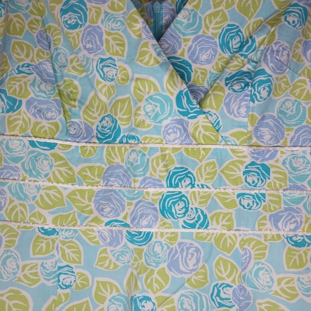 Tahiti Reef Club Preppy Classic Coastal Modest Sleeveless Cotton Sheath Dress - Picture 4 of 14